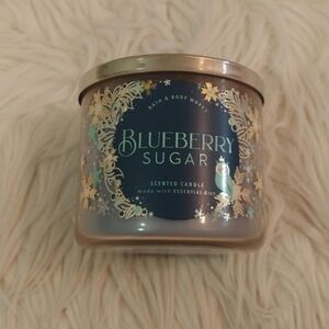 💙FIRM! NWT BATH AND BODY WORKS BLUEBERRY SUGAR 3-WICK SCENTED CANDLE